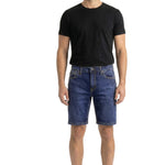 Urban Star Men's Relaxed Fit Stretch Denim Shorts in Dark Blue