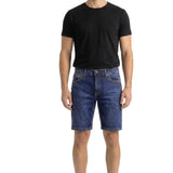 Urban Star Men's Relaxed Fit Stretch Denim Shorts in Dark Blue
