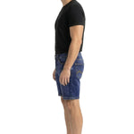 Urban Star Men's Relaxed Fit Stretch Denim Shorts in Dark Blue