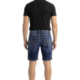 Urban Star Men's Relaxed Fit Stretch Denim Shorts in Dark Blue