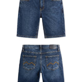 Urban Star Men's Relaxed Fit Stretch Denim Shorts in Dark Blue